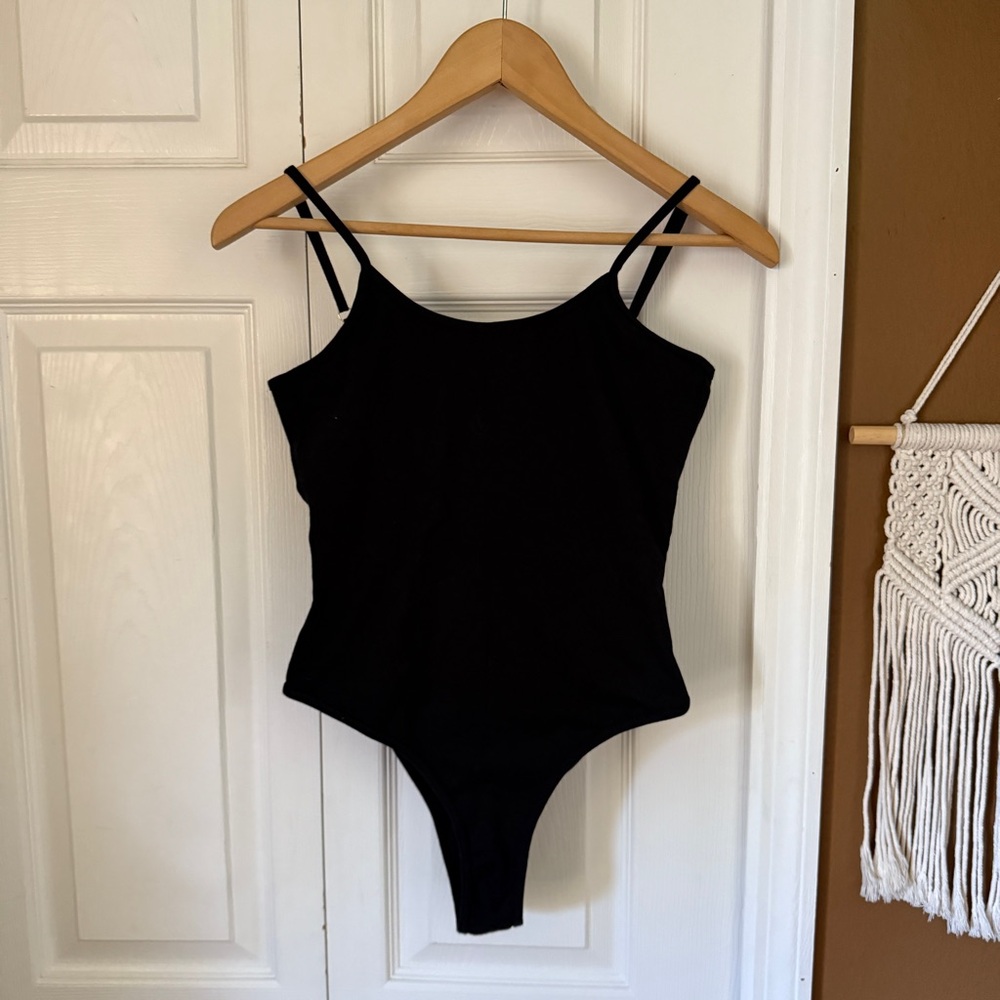 Ina Organic Cotton Black Bodysuit / Size M